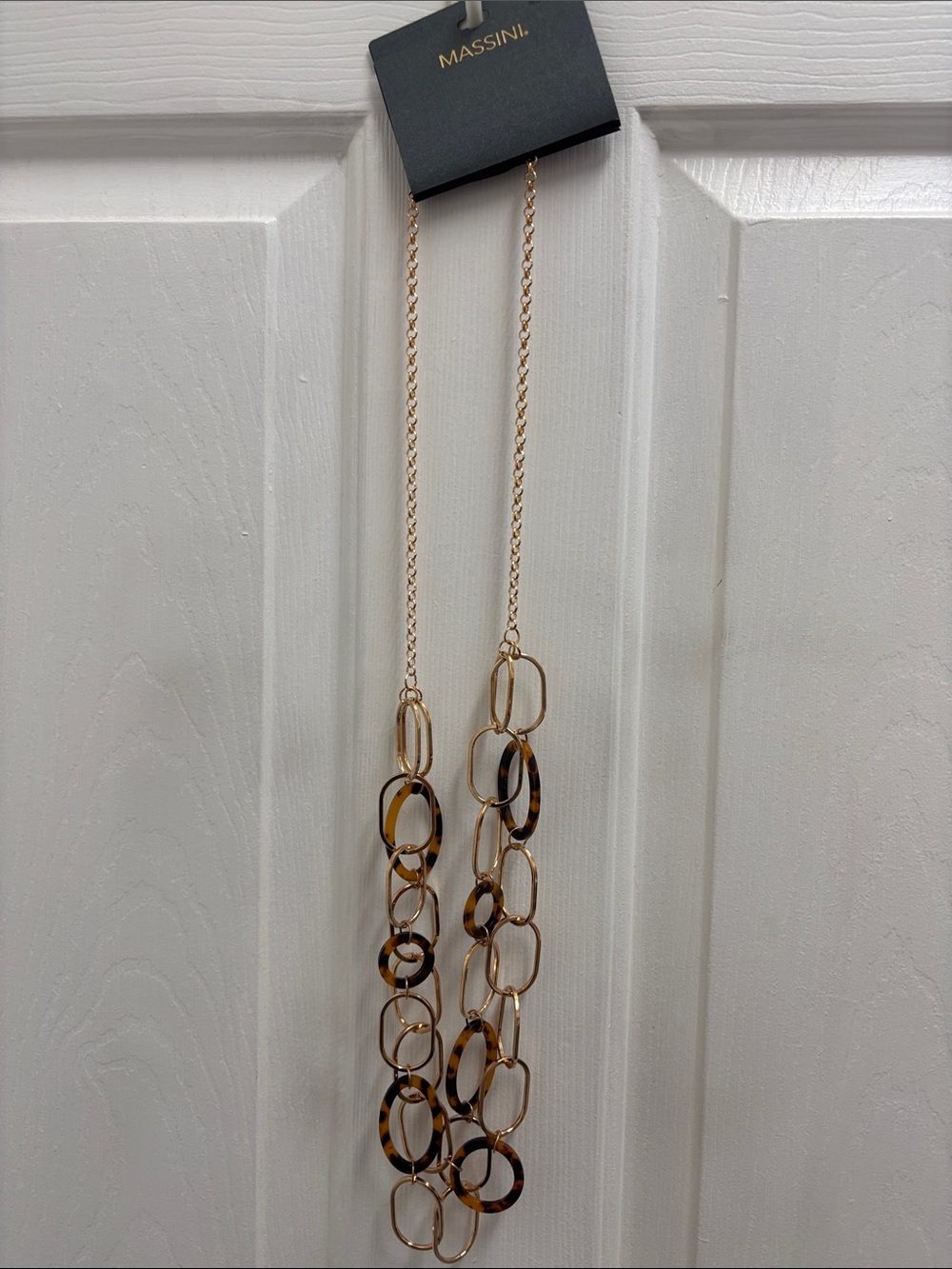 Massini Gold & Tortoiseshell Link Layering Necklace